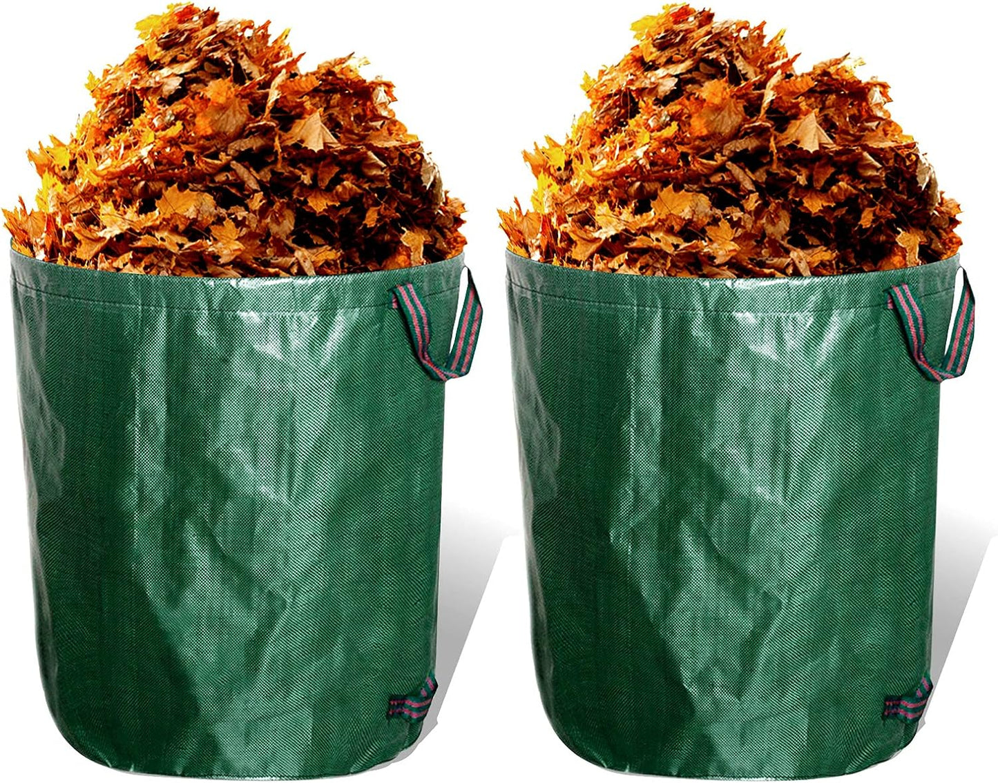 kingsea 2 Pack Reusable Garden Waste Bags,Heavy Duty Yard Waste Bag with Dual Handles,Lawn Pool Garden Leaf Bag for Collecting Leaves Grass Clippings Yard Debris (32 Gallon)