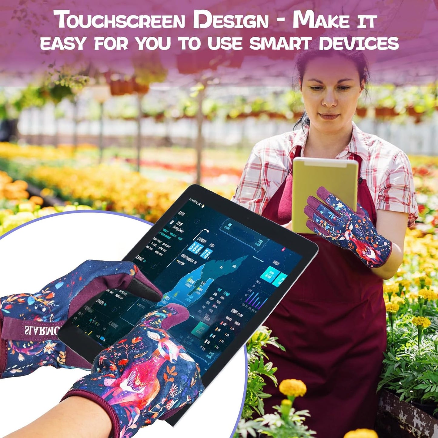 Leather-Gardening-Gloves for Women,Thorn-Proof Work-Gloves for Weeding,Digging,Planting,Pruning Yard garden Gloves