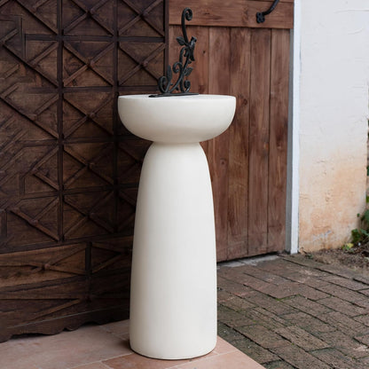 Decorative Roman Column Pedestal Column Plant Stand, Vintage European Style Classical Garden Pillar, Indoor Outdoor Decor, Pedestal Columns Plants Standing for Entryway Garden Yard Home (White/28''H)