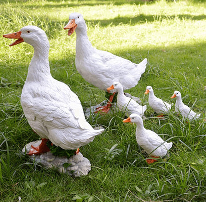 Realistic Duck Statues, Funny Duck Fence Decoration, Resin Duck Decor, Outdoor Animal Statue, Duck Sculpture, Perfect for Home Garden Stairs, Farm, Patio, Backyard (7 in)