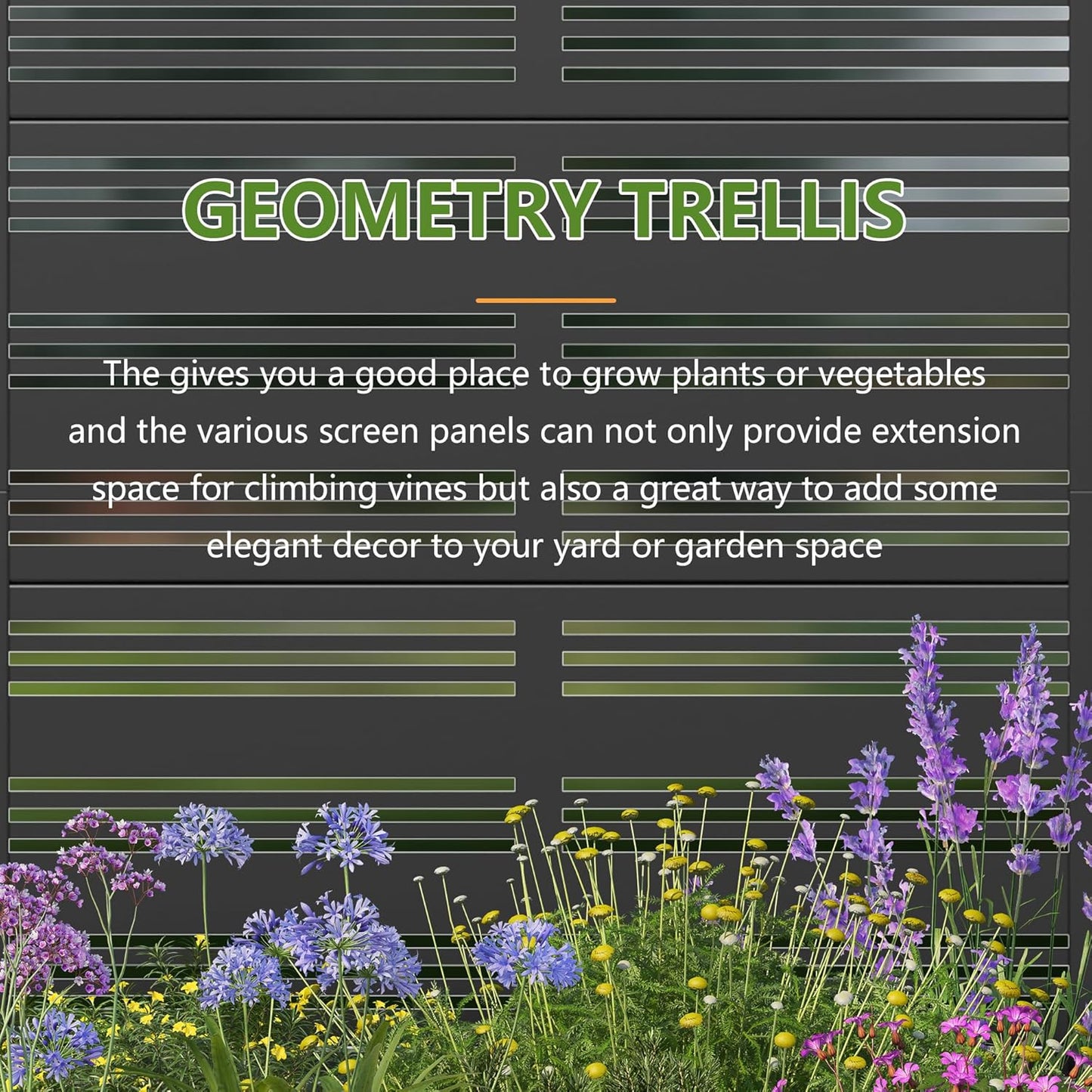 Casaphoria 47"x47" Metal Raised Garden Bed with Trellis(2 Pack), Outdoor Planter Box with Wheels & Drainage Holes for Climbing Plants, Flowers, Elevated Garden Kit with Privacy Screen, Black-Harold