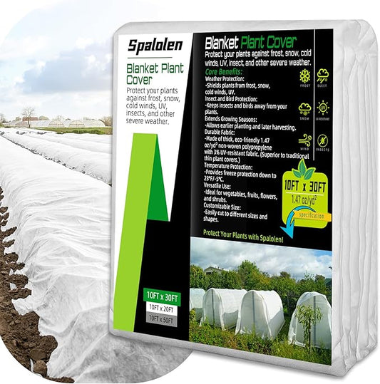 Plant Covers Freeze Protection, 10ft X 30ft Floating Row Cover 1.47 oz/yd² Fabric, Garden Frost Cloth Frost Blanket Plant Frost Covers for Outdoor Winter Frost/Sun Pest Protection - White