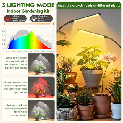 TOSKING 48" Tall Plant Stand with Grow Lights - 5-Tier Corner Plant Shelf with LED Full Spectrum Lights with Dimmer & Timer, Multi-Functional Corner Plant Stand for Home, Office, Balcony (Grow Light 5 Tier-Black)