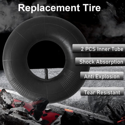 2-Pcs 4.10/3.50-4 Inner Tube 4.10-4 3.50-4 Heavy Duty Replacement Tube Straight Valve Stem for Wheelbarrows/Mowers/Hand Trucks and More