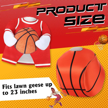 Abbylike 2 Set Basketball Goose Outfit Basketball Costume Lawn Porch Game Day Clothes for 23" Goose Outdoor Patio Yard Lawn Art Celebrations Decor