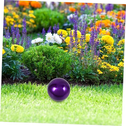 Garden Reflective Ball Gazing Globe Ball Gazing Ball Shiny Hollow Sphere Sparkling Gazing Door Decor Mirror Ball Mirrors Stainless Steel Outdoor Purple Ball Rack