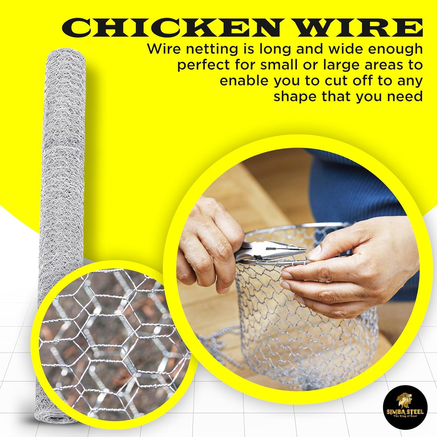 Chicken Wire 36 in x 200 FT x 2” Mesh x 20GA | Poultry Wire Netting | Hot Dipped Galvanized | Chicken Coop, Rabbit Cage, Fence Barrier (36 x 200 x 2)