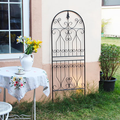 SCENDOR Trellis for Climbing Plants 59" H x 22" W Metal Unique Design Decorative Garden Structure Weather-Resistant Trellises Outdoor Decor Flowers Roses Vine Ivy Clematis 1 Pack