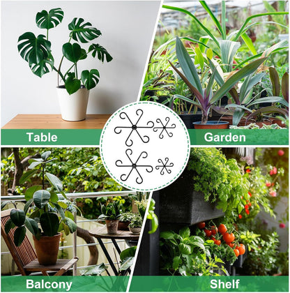 HARFINGTON 8pcs Plant Stem Support 4 Sizes Climbing Houseplant Stem Holder Stakes Reusable Flower Trellis Plant Stand for Outdoor Indoor, Black