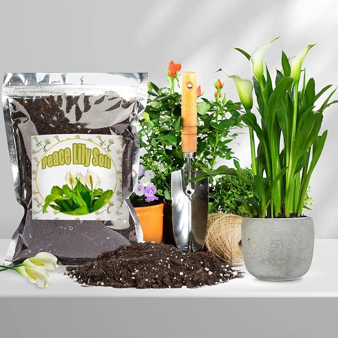 Organic Peace Lily Soil Mix 2qt, Indoor Plants Potting Mix for Planting, Growing, or Repotting Peace Lily Plants, Grow Healthy houseplants Indoors