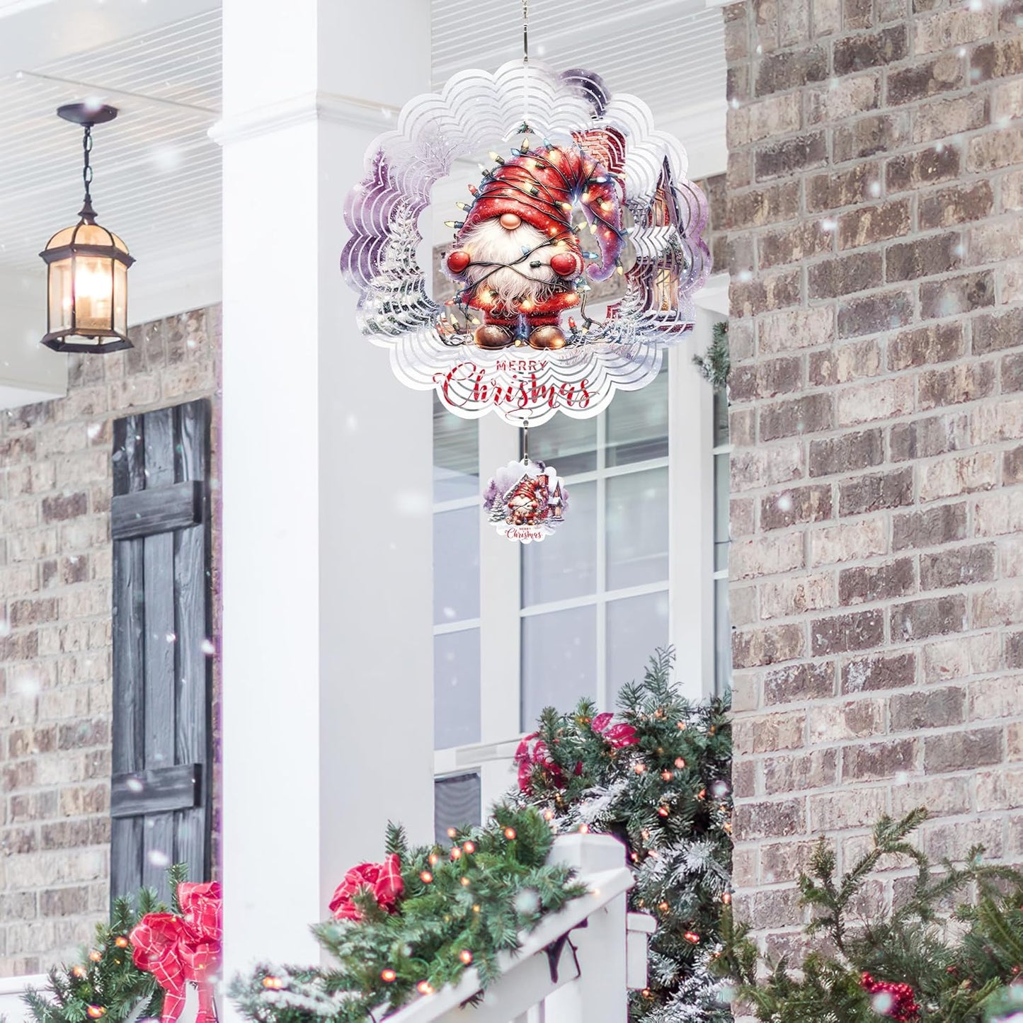 Metal Wind Spinner Outdoor Christmas Decorations,Santa Claus Halloween Yard Decorations 12inch 3D Stainless Steel Garden Sculpture Lawn Ornaments Gifts Indoor/Outdoor Decor Gifts for Women