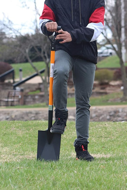 Ashman Spade Shovel (6 Pack) – 41 Inches Long D Handle Grip – The Single Shovel Weighs 2.2 Pounds and has a Durable Handle – Premium Quality Multipurpose Orange Spade Shovel with Strong Build.