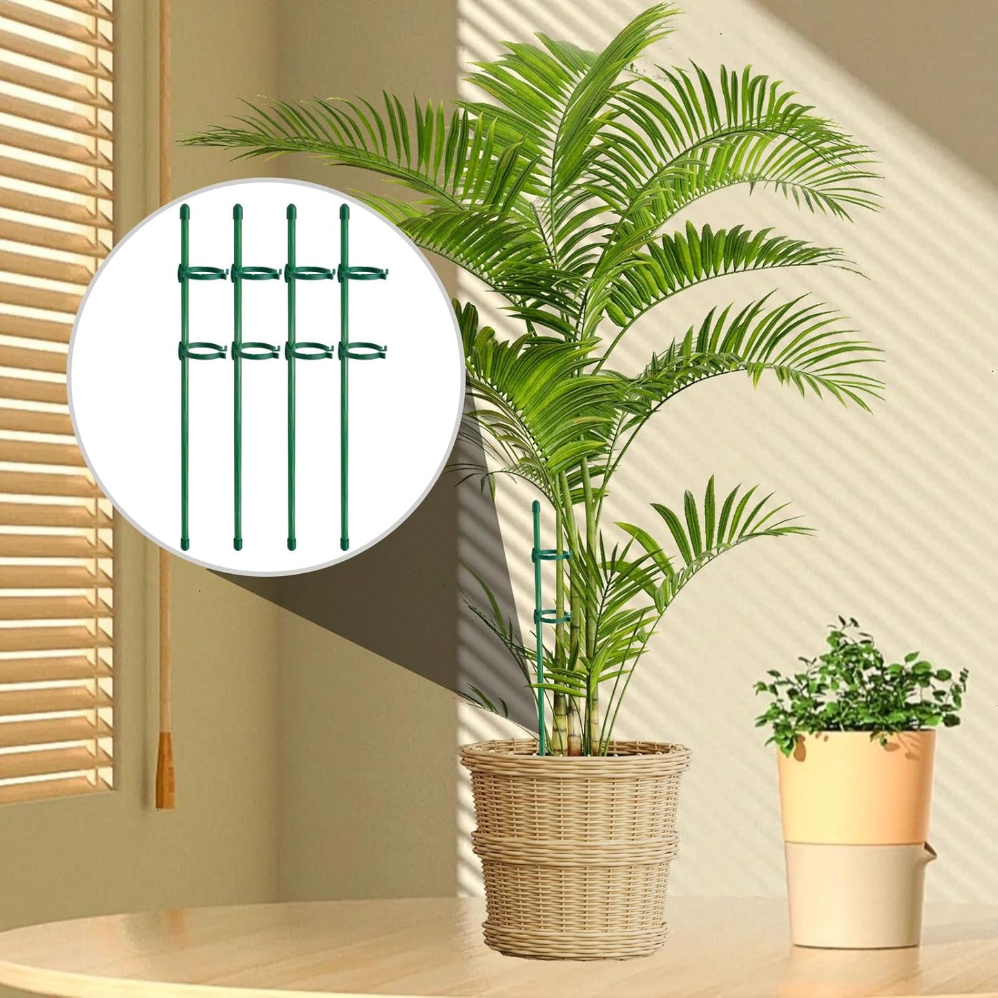 20-Piece Set of Adjustable Plant Stakes with Clips and Connecting Pipes for Orchids Roses Tomatoes and Other Single-Stem Flowers Measuring 11.8 Inches