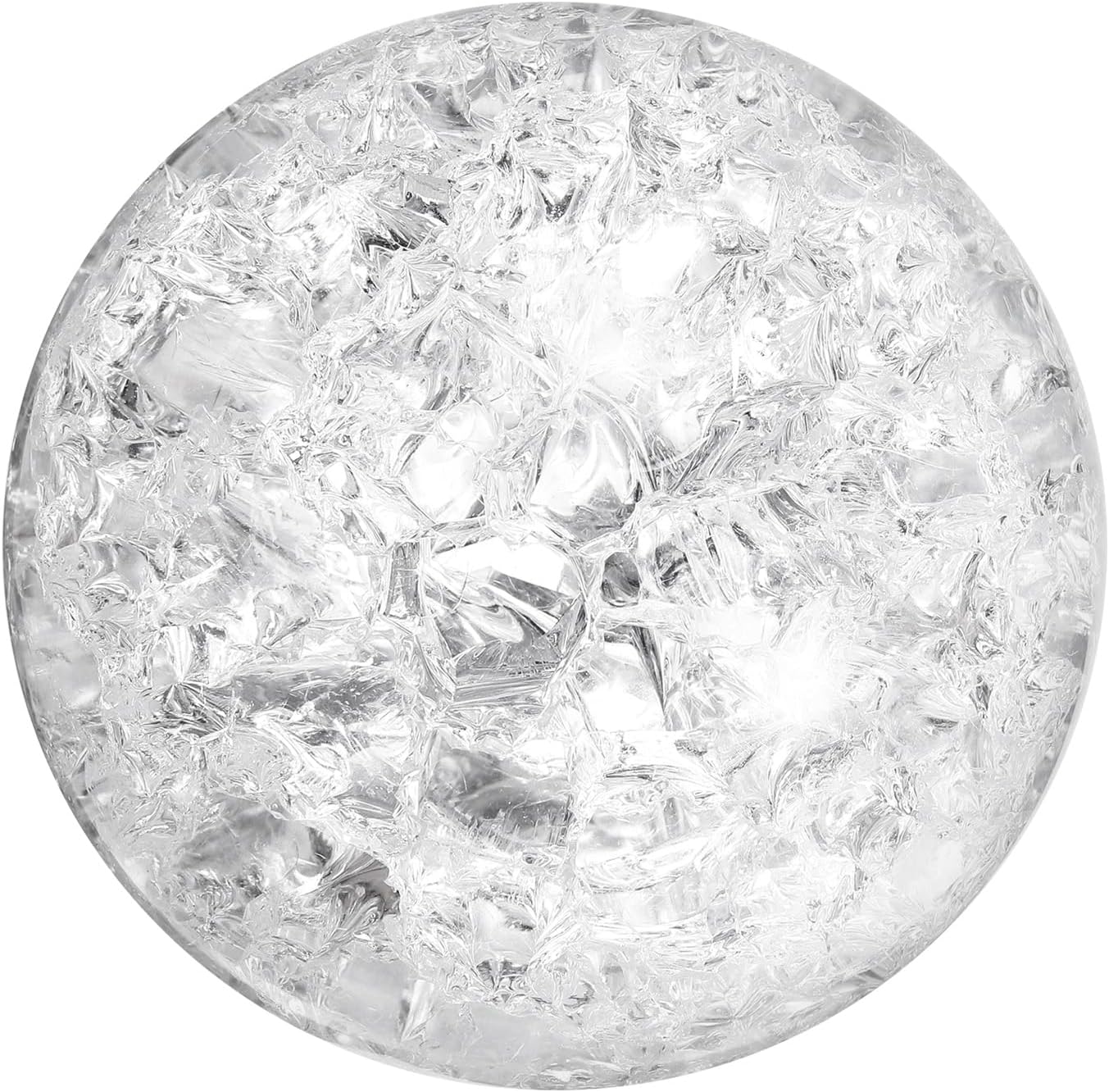 uxcell 80mm/3.1" Crystal Sphere Ball Ice Cracked Glass Solid Decorative Sphere Crystal Ball Prop Ornament for Feng Shui Divination Fortune Telling Tabletop Fountain Decoration, Clear