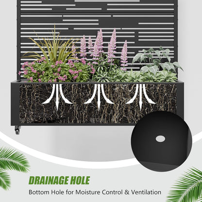 Casaphoria 72"x35" Metal Raised Garden Bed with Trellis(2 Pack), Outdoor Planter Box with Wheels & Drainage Holes for Climbing Plants, Flowers, Elevated Garden Kit, Black-Shine-Arched