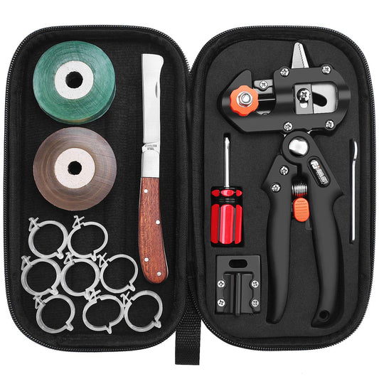 FUJIWARA Garden Grafting Tool, Multifunctional Pruning Scissors Kit, U-Graft/V-Graft/Omega-Graft