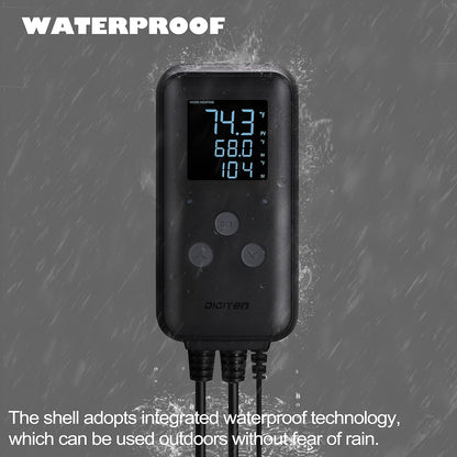 DIGITEN Waterproof Temperature Controller DTC310 Digital Temperature Controller Aquarium Temperature Controller Greenhouse Thermostat for Heater 10A Outdoor Heat Mat Thermostat Controller for Seedling