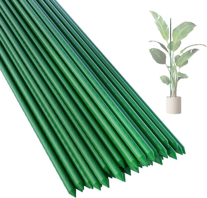 36 Inch 3 Ft Plant Support Garden Stakes 25 PCS, Sturdy Steel Plastic Coated Sticks for Outdoor Growing Climbing, Tomato, Trees, Cucumber, Beans