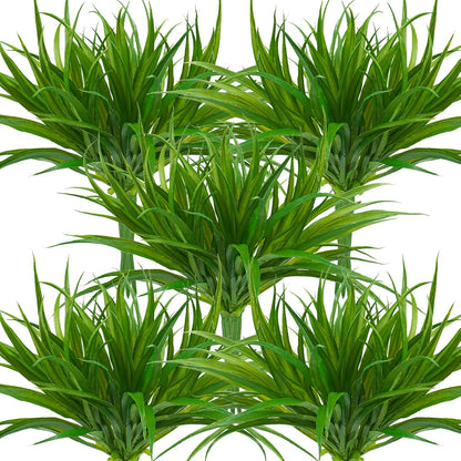 32 Pcs Artificial Grass Fake Plants 17.3in Outdoor Plants UV Resistant Faux Greenery Stems Fake Grass for Home Window Garden Office Patio Pathway Front Porch Halloween Décor Green