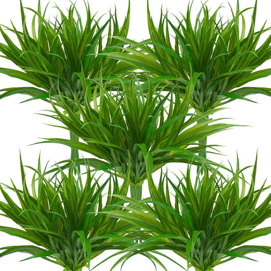 32 Pcs Artificial Grass Fake Plants 17.3in Outdoor Plants UV Resistant Faux Greenery Stems Fake