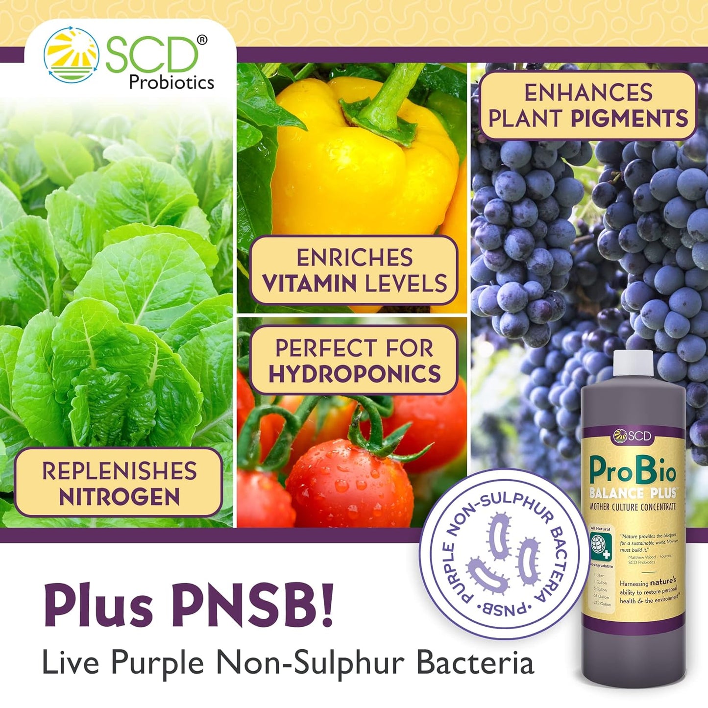 SCD Probiotics ProBio Balance Plus - Make 20X More Soil Conditioner - Super Concentrate Of Effective Beneficial Microorganisms + PNSB Phototrophs - OMRI Listed for Organic Farm Lawn & Garden (1 Liter)