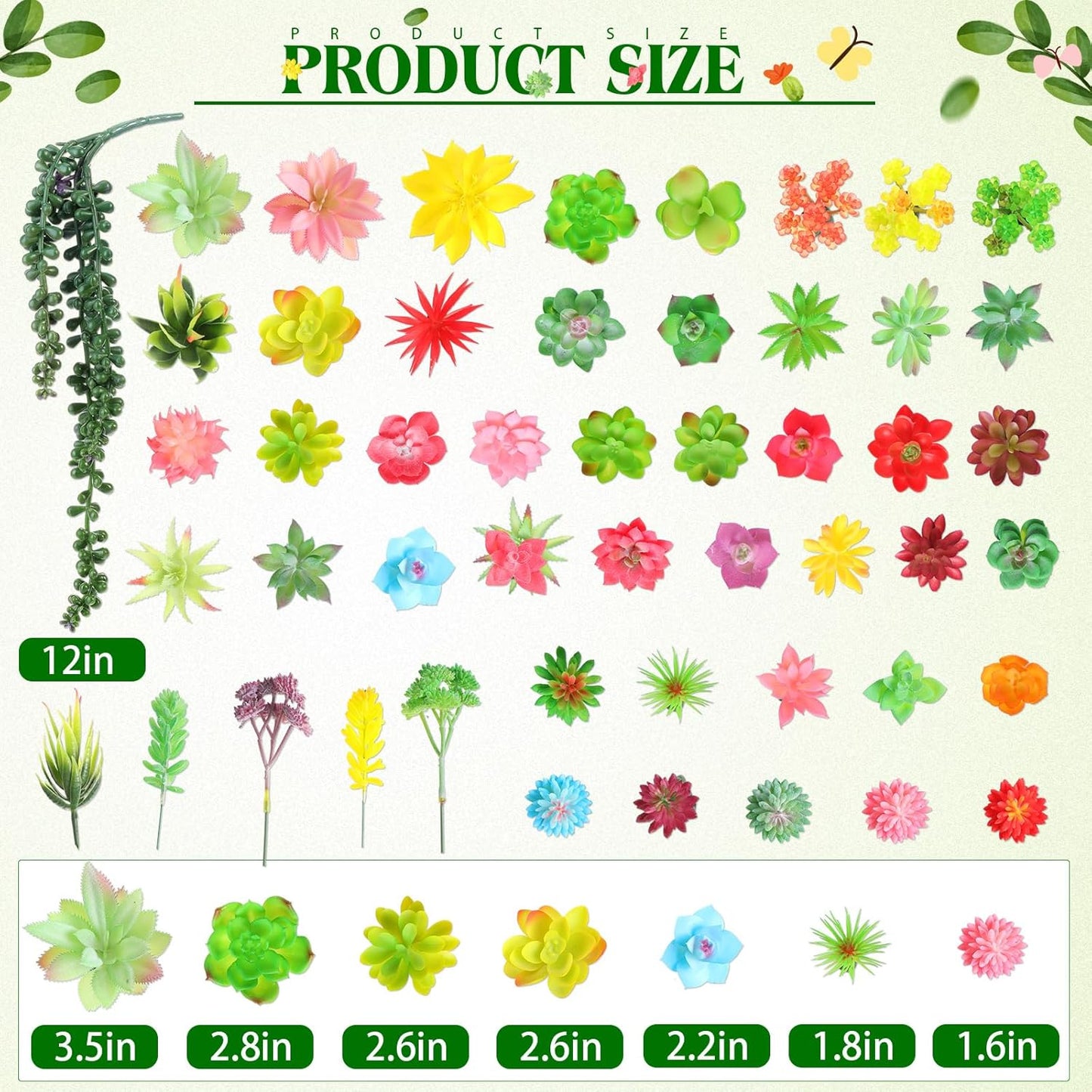 WILLBOND 50 Pcs 50 Pcs Bulk Mini Artificial Succulents Plants Assorted Unpotted Realistic Plants Fake Textured Succulent Picks Realistic Plastic Cactus Stems for Garden Home Decor (Lovely Style)