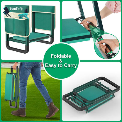 TomCare Garden Kneeler and Seat, 11.14" Kneeling Pad Sturdy Garden Bench