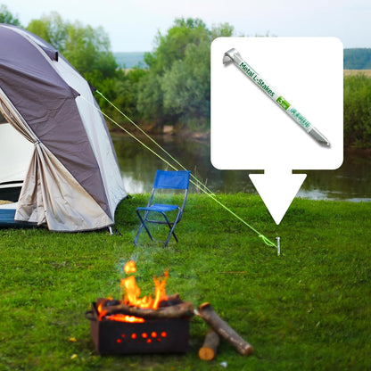Greenscapes Metal L Stakes – 12-Pack (4 Bundles of 3) Heavy-Duty Garden Anchoring Stakes for Landscaping, Tents & Outdoor Projects
