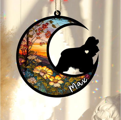 Personalized Dog Memorial, Custom Name American Cocker Spaniel Dog Christmas Ornament with Name, Custom Breeds, Pet Loss Light Catcher, Gifts for Lovers Loss of Pet Sympathy on Mothers Day Christmas
