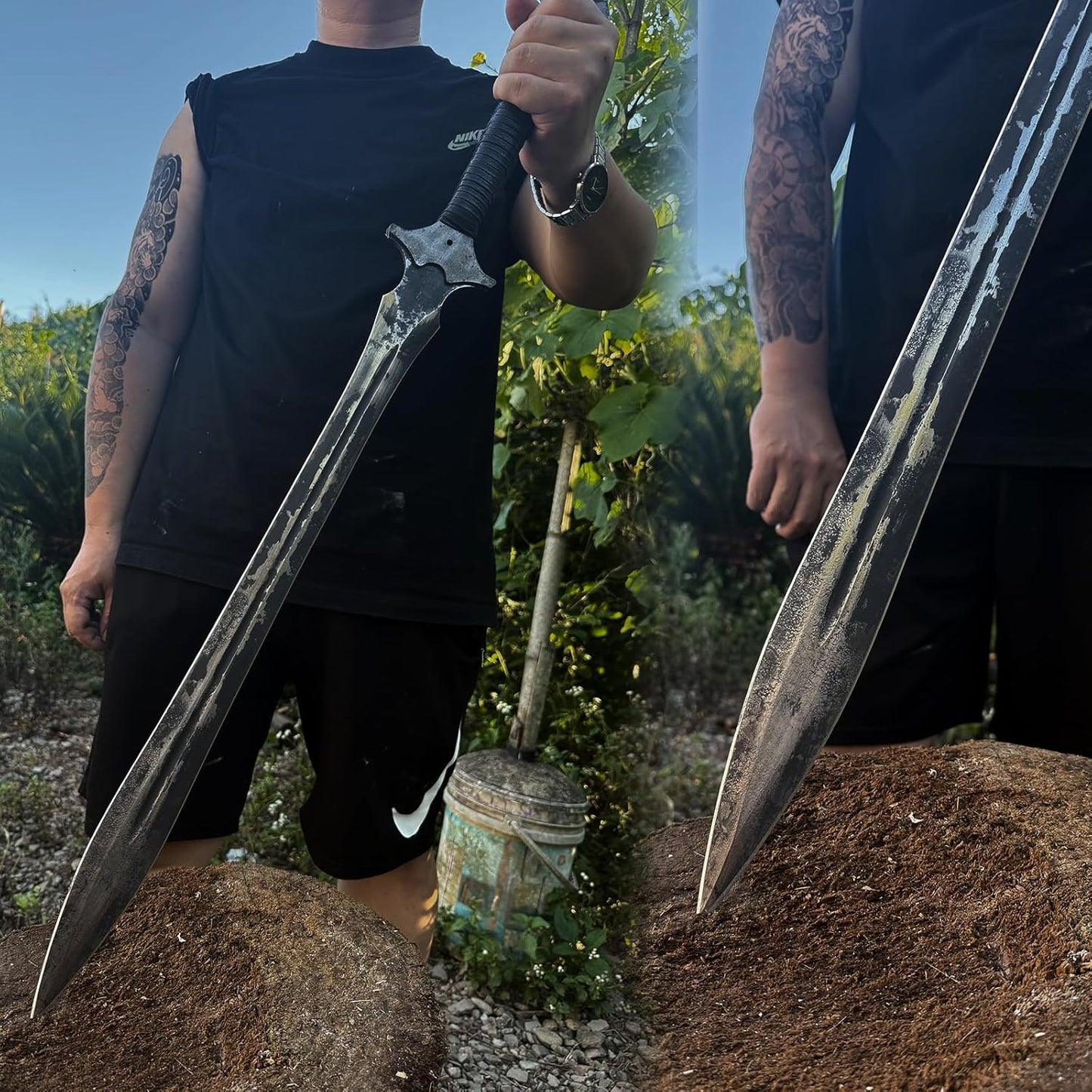 High Manganese Steel Blade Machete for Cutting Trees Heavy Duty Full Tang Outdoor Survival Hunting Tactical Sword