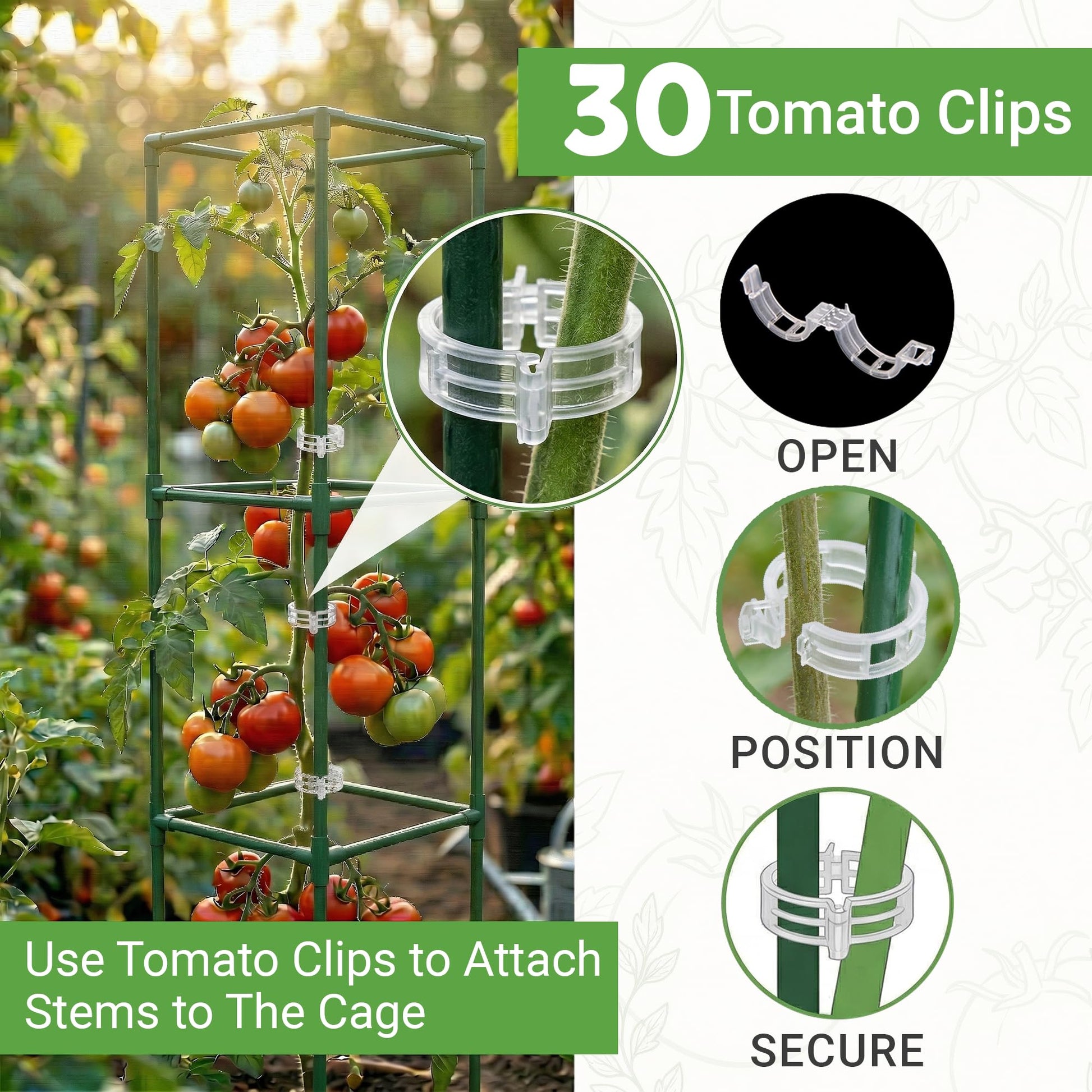 Square Tomato Cage - Large Trellis Stakes and Plant Support Structures for Vegetables and Climbing