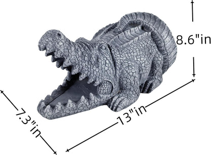 Crocodile Statues Garden Decoration, Resin Statue Outdoor Decor, Animal Downspout Diverter, Decorative Gutter Extension, 3"4" Downspout Extender Diverter Splash Block