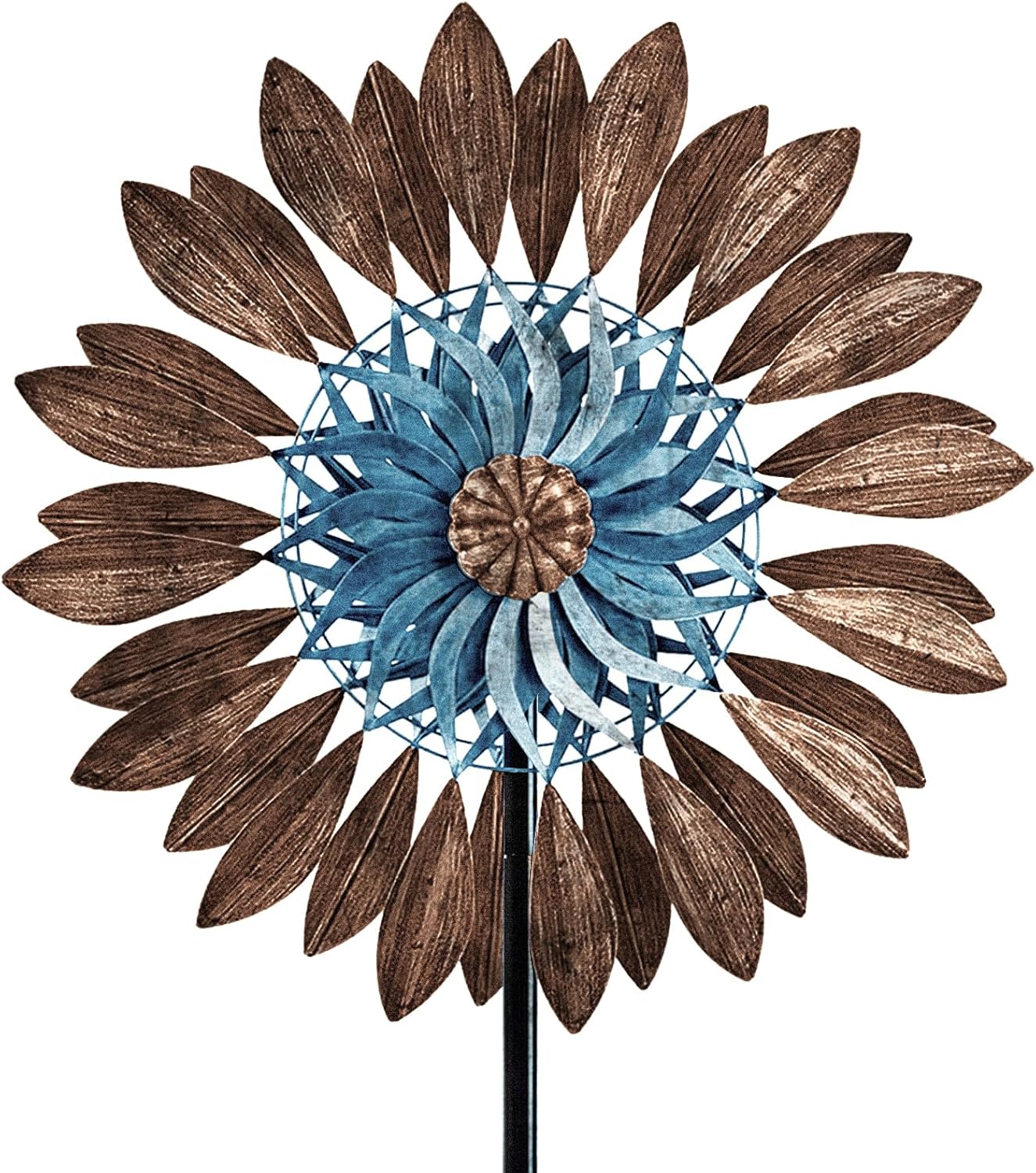 Wind Spinners 360°, Garden Outdoor Metal Windmill Yard Spinners Large 84 in Height 22 in Dia Dual Direction Dual Rotors Wind with Kinetic, Wind Spinner Clearance for Yard and Garden Art Decor(Copper)