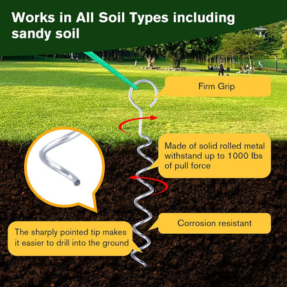 A Tree Support kit for straightening Trees, which Includes Supporting Metal Stakes and Ropes. It can Also be Used for Tree Protection in Harsh Weather and Outdoor Tent Fixation. (2)
