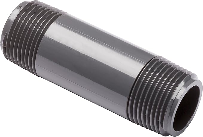 Rain Bird RISERCL05 PVC Close Threaded Nipple, 1/2" Male Pipe Thread, 1” Long, Black