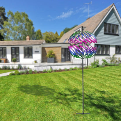 MUMTOP Wind Spinner 360 Degrees Double Steel Metal Wind Sculpture Ball Spinners for Decorating Your Patio, Lawn & Garden