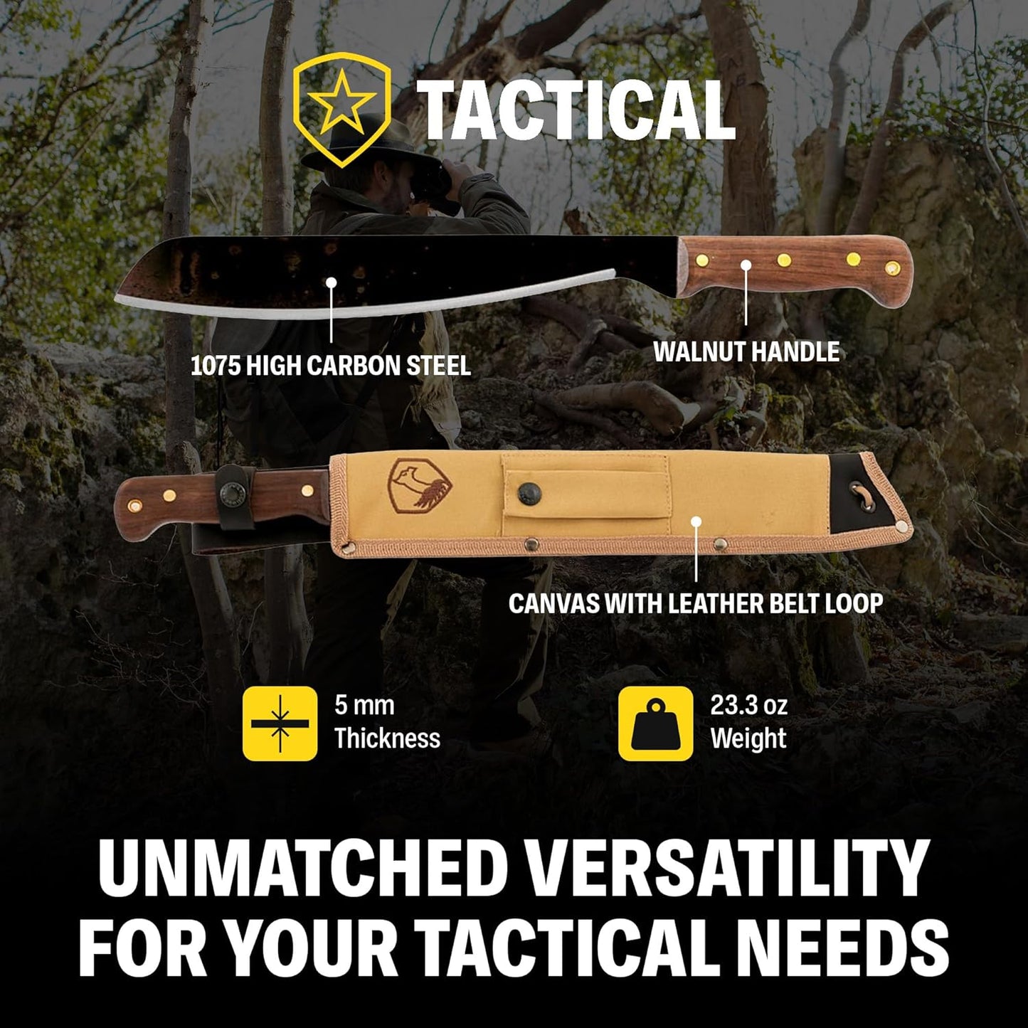 Condor Tool & Knife Tactical Machete with Walnut Handle