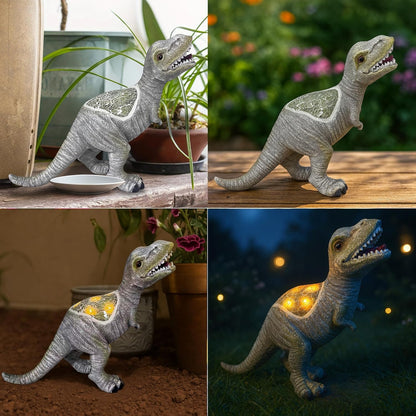 Dinosaur Garden Statue Outdoor Decoration - Weather Resistant Resin Dinosaur Sculpture, Hand-Painted Retro Design, Perfect for courtyards, porches, Fish Tanks