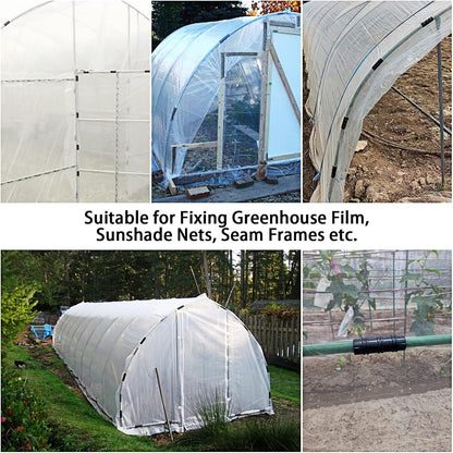 50 PCS 0.9 Inch Greenhouse Clamps Clips 23mm Plastic Black ABS Snap Clamp Tube Clip Garden Buildings Tube Clip for Greenhouse Film, Sunshade Nets, Frame Shelters (Outer Ø 1.06” inner Ø 0.9”)