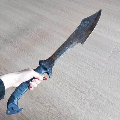 Full Tang Carbon Steel Machete Sword with Sheath for Practice, Outdoor Use, Collection-27.6 Inch