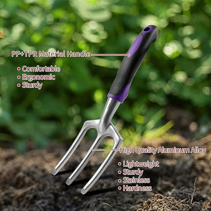 Gardening Tools – 42 Piece Premium Gardening Tool Set,Heavy Duty Hand Tools with Fashion Garden Tools Organizer Handbag,Rust-Proof Gardening Tool Kit, Ideal Gardening Gifts for Women((Purple Floral)