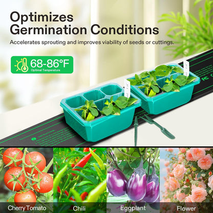 VIVOSUN 3" x 20" Seedling Heat Mat and Digital Thermostat Combo Set, UL & MET-Certified Heating Pad for Hydroponic, Kombucha Tea, Brewing, Fermentation & Plant Germination