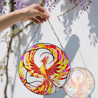 Stained Glass Window Hanging, Stained Glass Suncatcher, Phoenix Sun Catcher, Window Decor, Phoenix Gift, Gifts for Mothers Day, Christmas or Birthday Gift, Gifts for Her Mom Grandmother Daughter