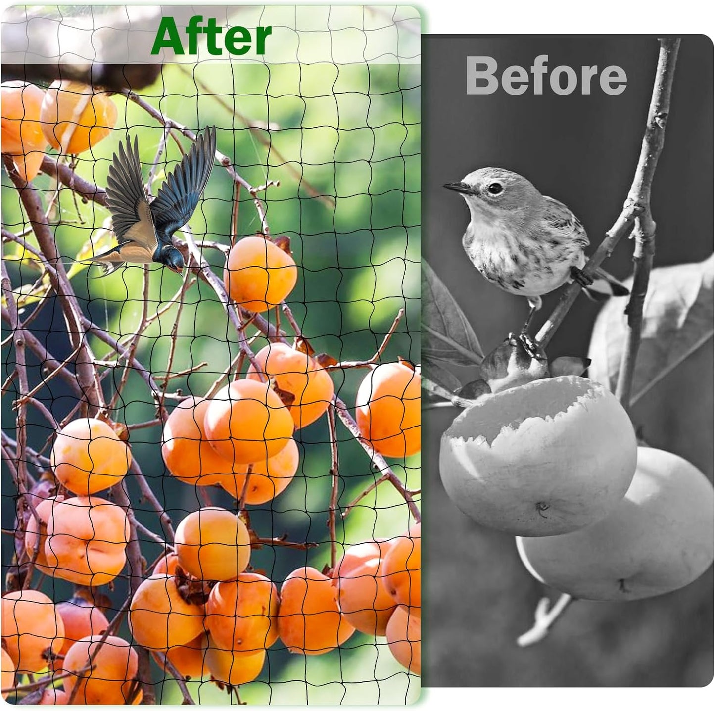 Bird Netting, 25 x 50 FT Heavy Garden Netting Reusable Protective Garden Netting for Plants Fruit Trees Vegetables Against Birds and Other Animals