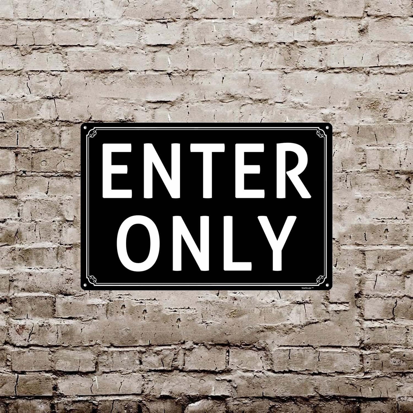 12x16" Enter Only- Do Not Enter Parking Lot Sign - High-Intensity Grade Aluminum, Weatherproof & Fade-Resistant, Ideal for Outdoor & Indoor Use - Curbside Sign