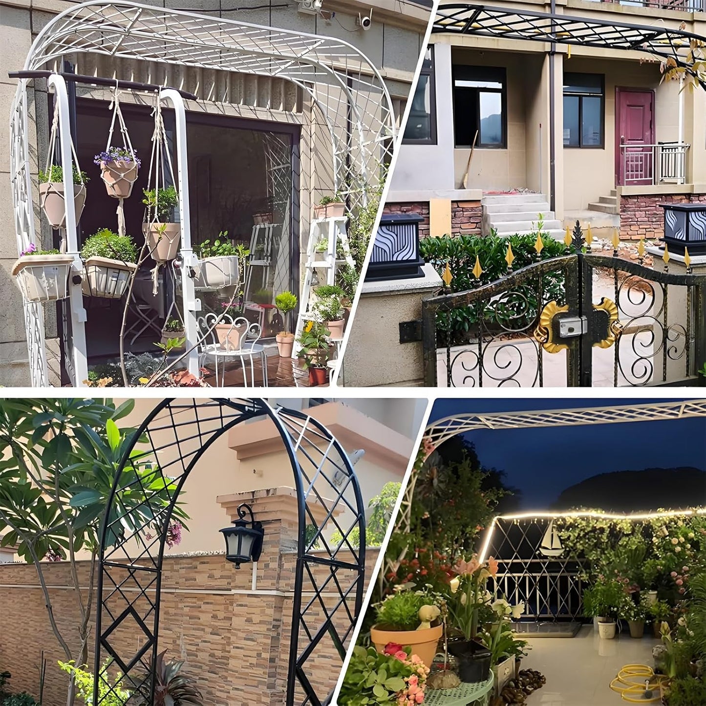 Heavy Duty Garden Arch Trellis, Wide Outdoor Metal Arbor Trellis Arch for Climbing Plants, Sturdy Garden Arbors for Wedding, Ceremony, Party, Lawn Décor White 102.4''*15.7''*90.6''