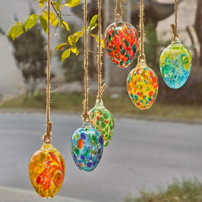 6pcs Decorative Hanging Christmas Balls Ornaments Gazing Ball, Hand Blown Xmas Glass Ball for Holiday Outdoor Garden Décor