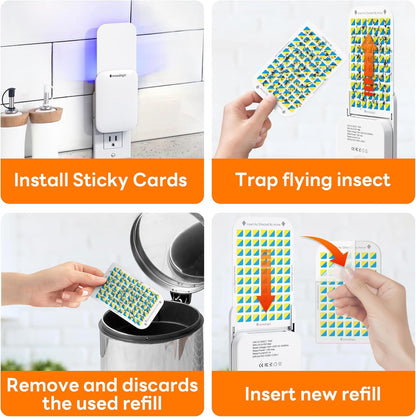 Mosalogic Fruit Fly Traps for Indoors Gnat Trap for House Indoor- 600 Sqft Protection Area UV Fly Insect Trapper for Fruit Flies，Gnat，Mosquito，and Other Flying Insect Plug in Bug Killer White