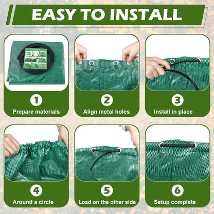 63 Gallons Lawn and Leaf Bags,Reusable Yard Waste Bags with Gardening Gloves,Heavy Duty Garden Bags with 4 Handles for Lawn Care, Camping & Recycling(3 Pack）