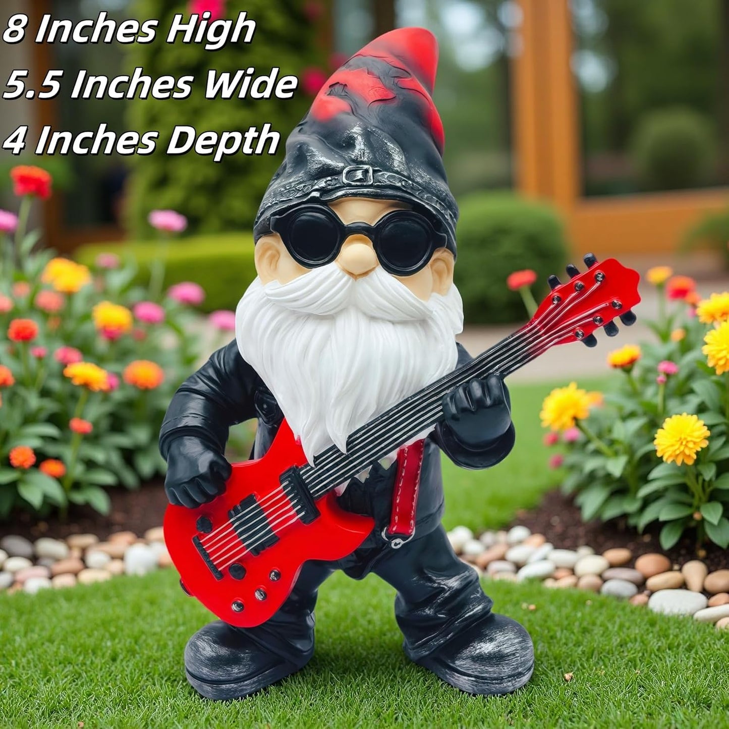 Funny Garden Gnomes Statues Yard Decorations Outdoor Garden Decor, 8” Hippie Gnomes Garden Statues, Patio, Lawn Ornament, Gardening Gifts for Women for Housewarming